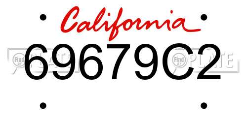 69679C2 California License Plate