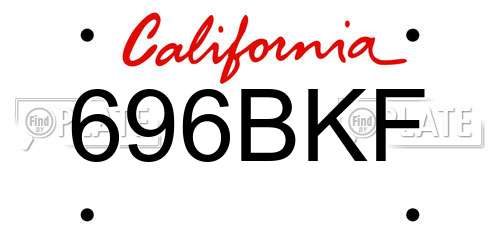 696BKF California License Plate