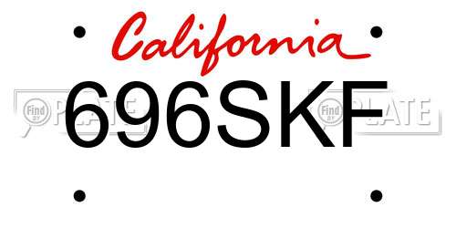 696SKF California License Plate