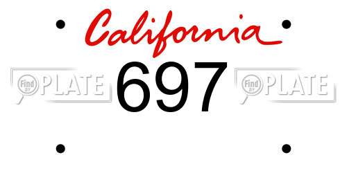 697 California License Plate