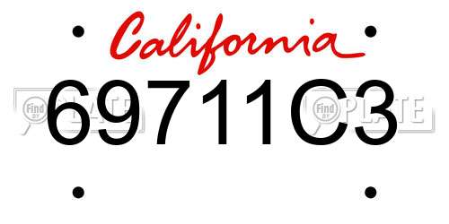 69711C3 California License Plate