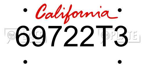 69722T3 California License Plate