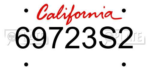 69723S2 California License Plate