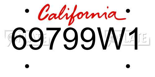 69799W1 California License Plate