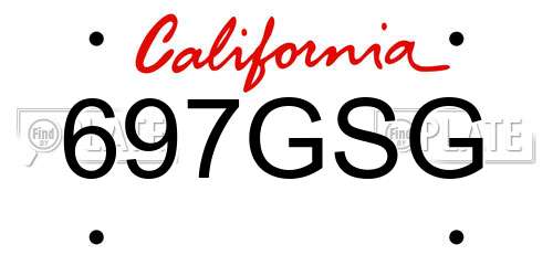 697GSG California License Plate