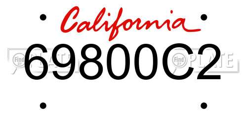 69800C2 California License Plate
