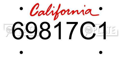 69817C1 California License Plate