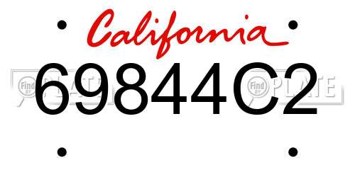 69844C2 California License Plate