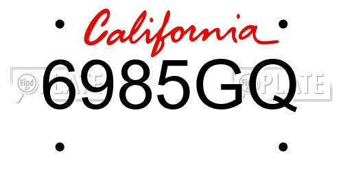 6985GQ California License Plate