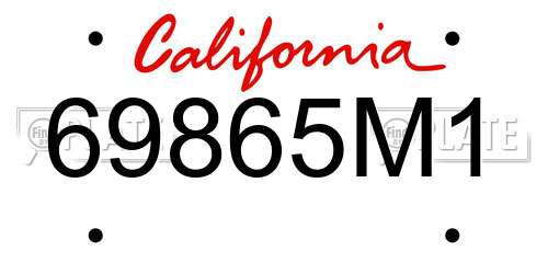 69865M1 California License Plate