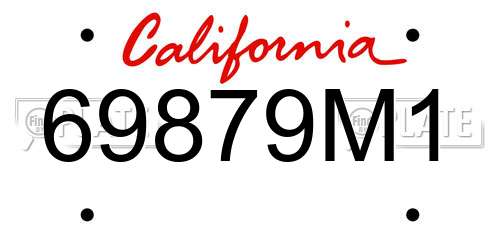 69879M1 California License Plate