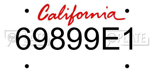 69899E1 California License Plate