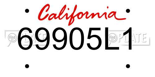 69905L1 California License Plate