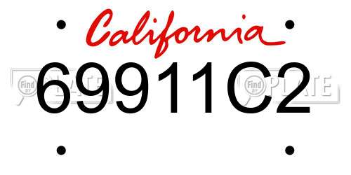 69911C2 California License Plate
