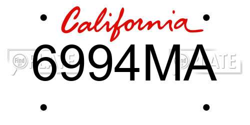 6994MA California License Plate