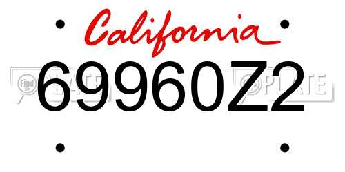 69960Z2 California License Plate