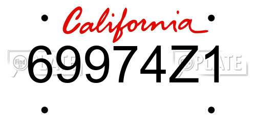 69974Z1 California License Plate