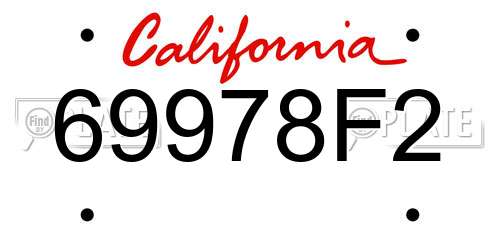 69978F2 California License Plate