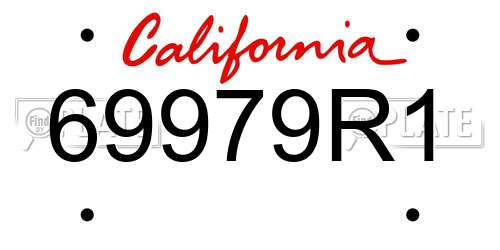 69979R1 California License Plate