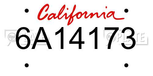 6A14173 California License Plate