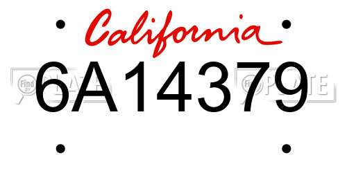 6A14379 California License Plate