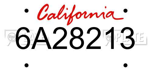 6A28213 California License Plate