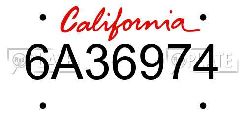 6A36974 California License Plate