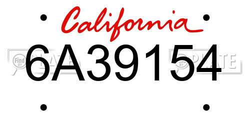 6A39154 California License Plate