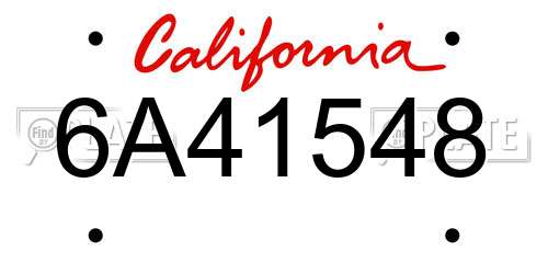 6A41548 California License Plate