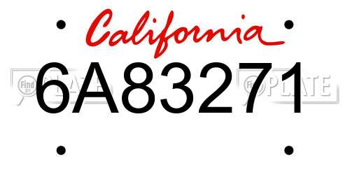 6A83271 California License Plate