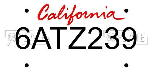 6ATZ239 California License Plate