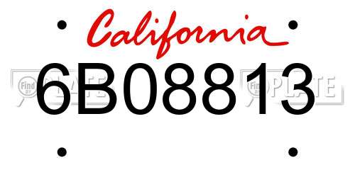 6B08813 California License Plate