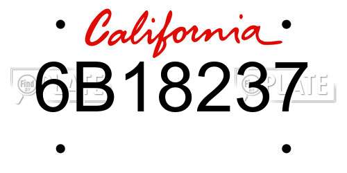 6B18237 California License Plate