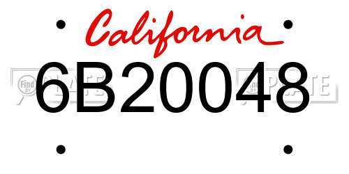 6B20048 California License Plate