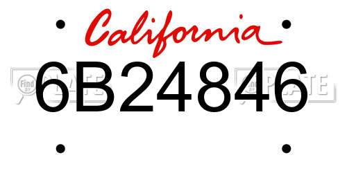 6B24846 California License Plate