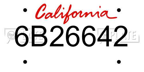 6B26642 California License Plate