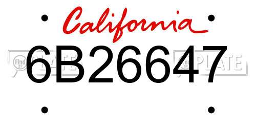 6B26647 California License Plate