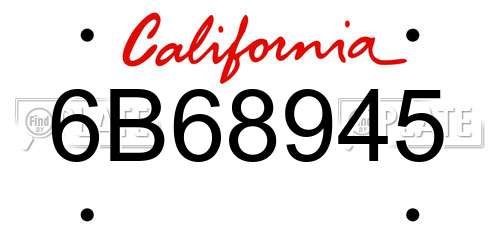 6B68945 California License Plate