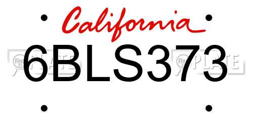6BLS373 California License Plate