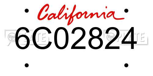 6C02824 California License Plate