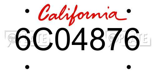 6C04876 California License Plate