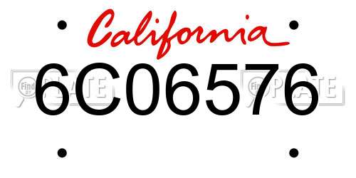 6C06576 California License Plate