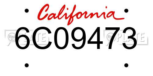 6C09473 California License Plate