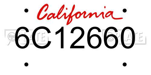 6C12660 California License Plate