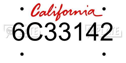 6C33142 California License Plate