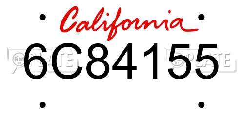 6C84155 California License Plate