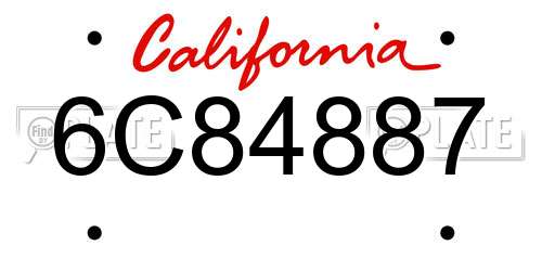 6C84887 California License Plate