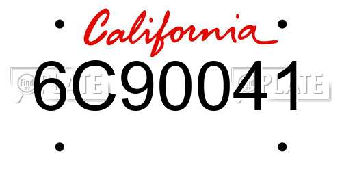 6C90041 California License Plate
