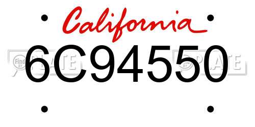 6C94550 California License Plate