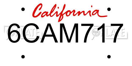 6CAM717 California License Plate